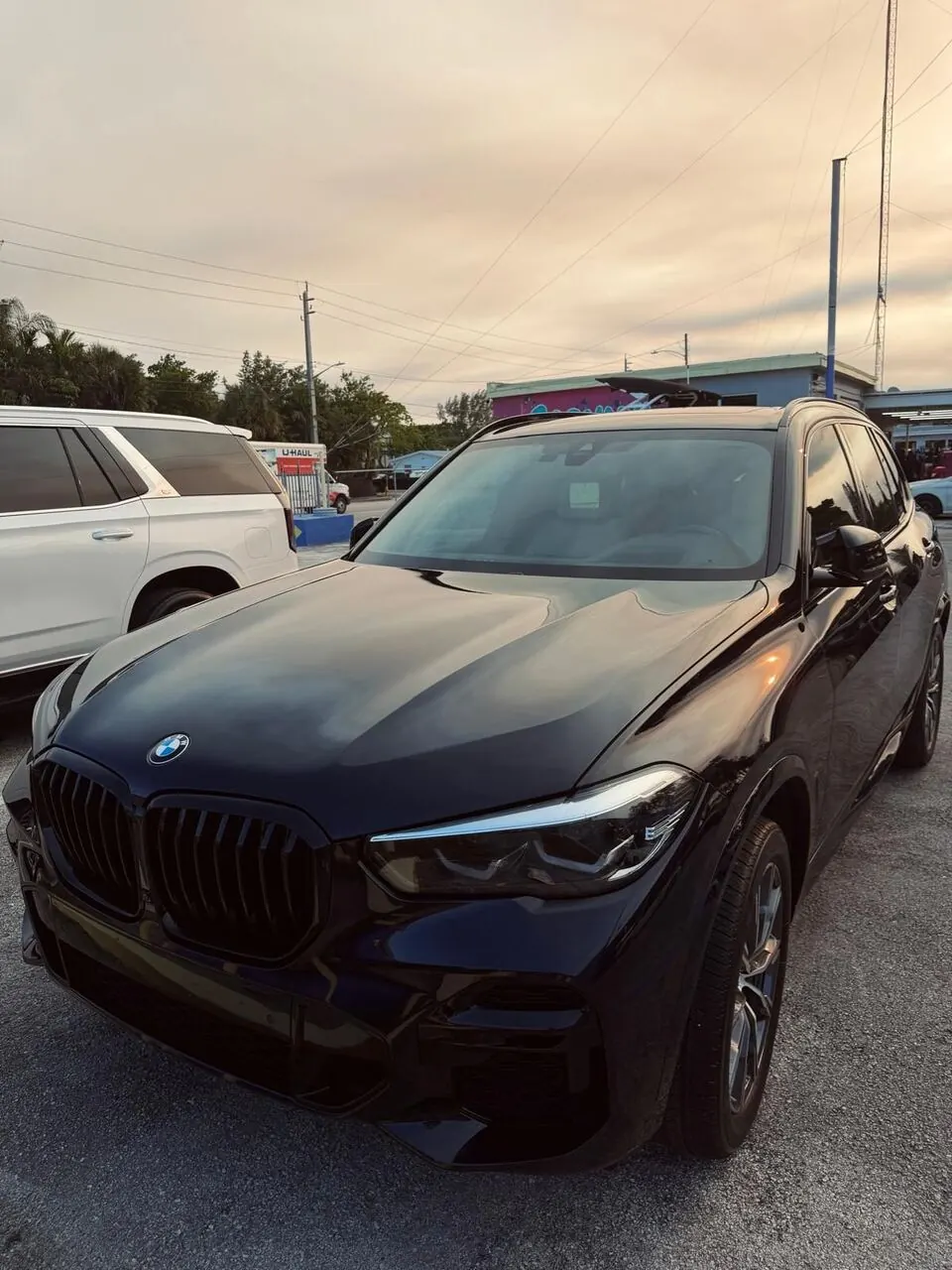 Black BMW X5 front view