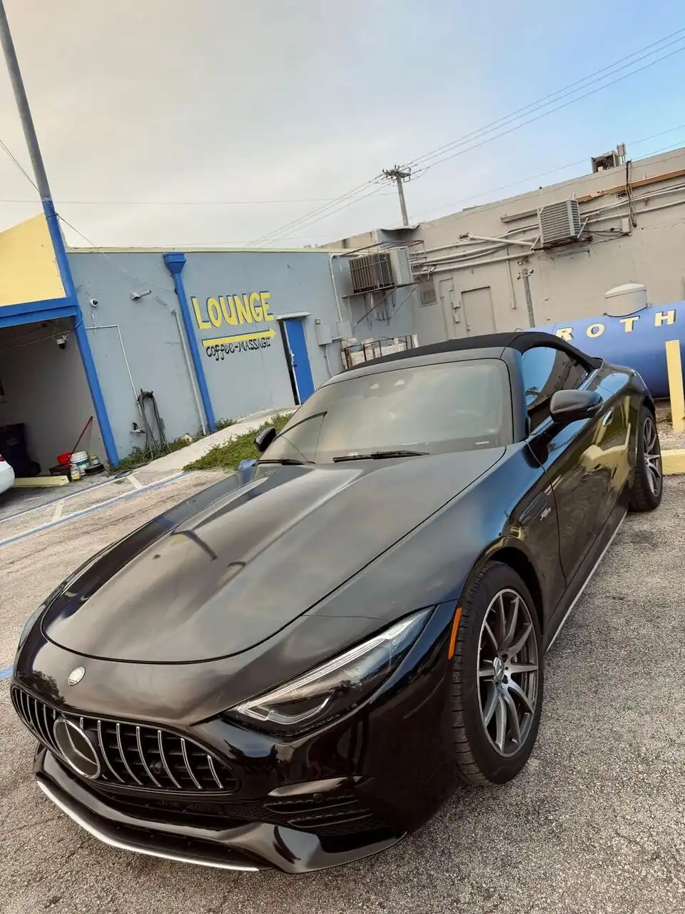 Black Maserati front end, clean exterior
