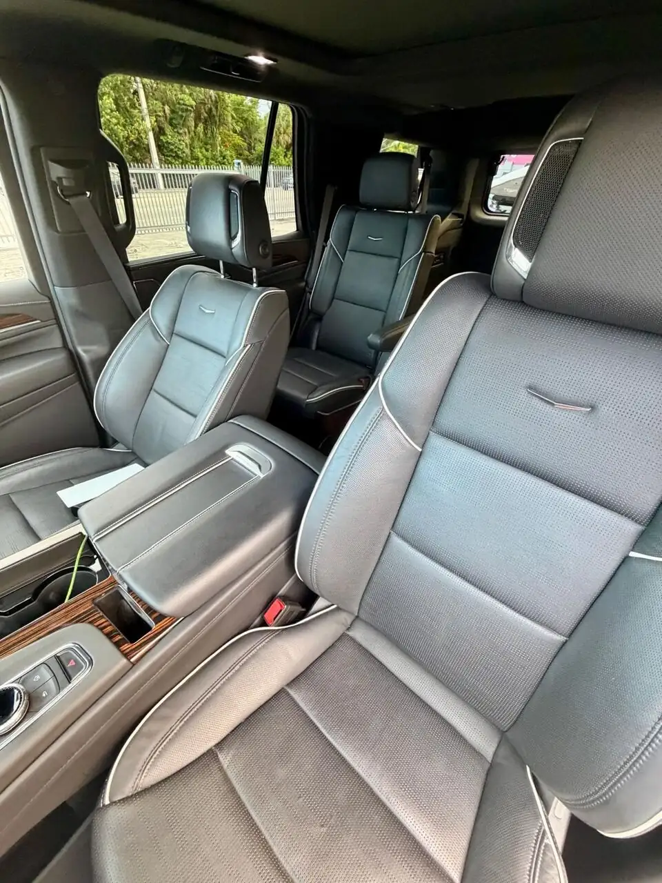 Cadillac Escalade leather seats close-up