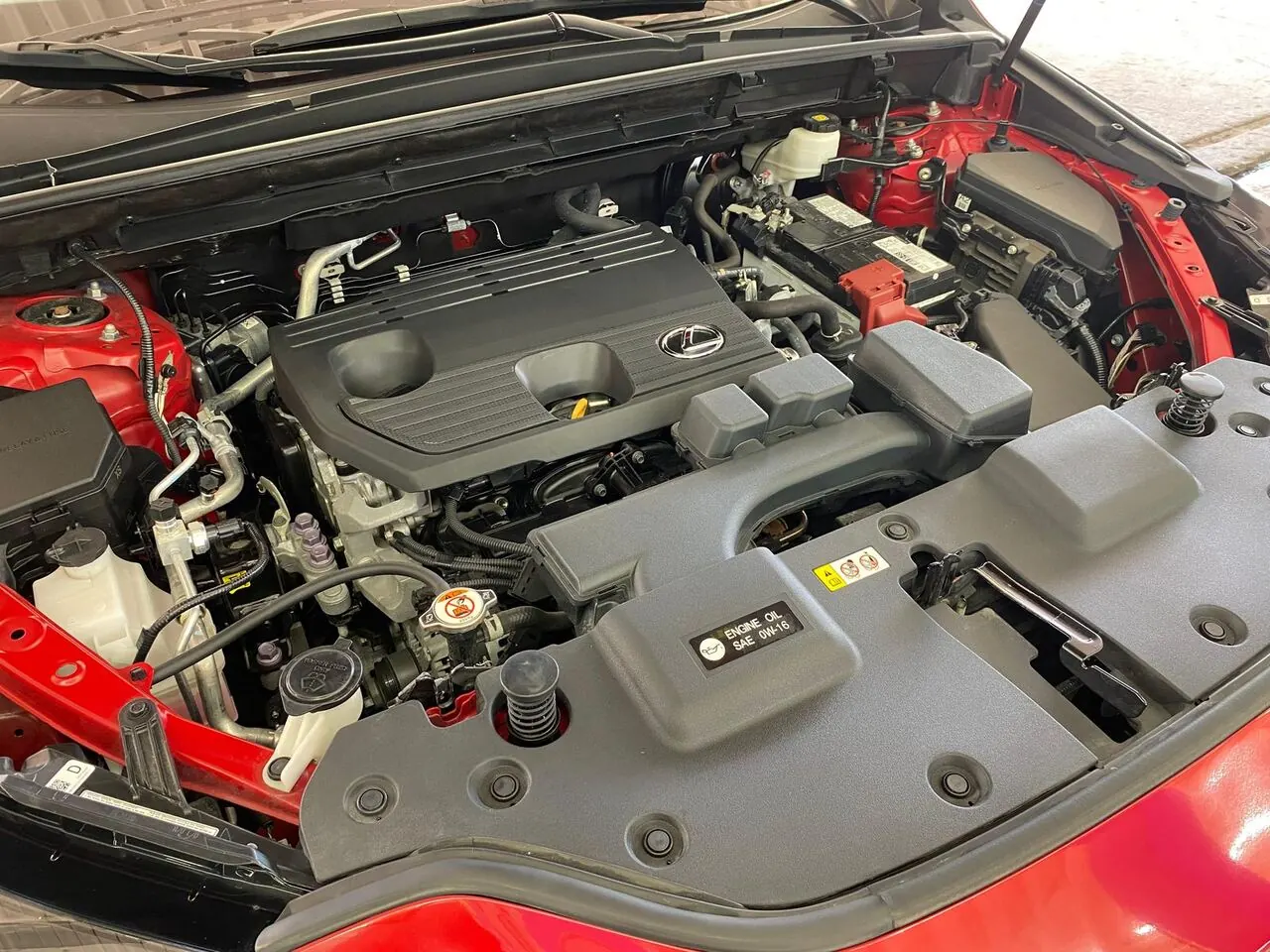 Clean detailed engine bay close-up